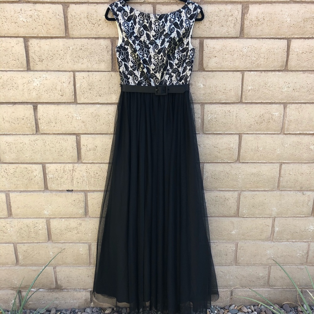 Aidan Mattox formal tulle-bottom evening dress